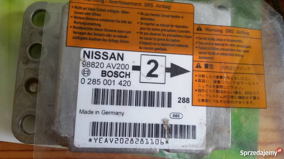 SENSOR AIRBAG NISSAN PRIMERA P12 0285001420 Bielsk Podlaski