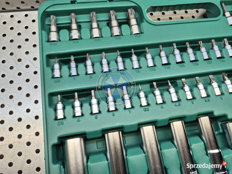 Zestaw kluczy nasadowych 14 38 12 155el CrV Nowe