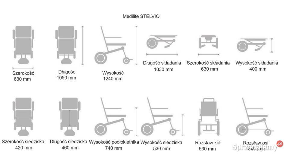 Medilife STELVIO Wózek Inwalidzki Elektryczny Z śląskie Katowice