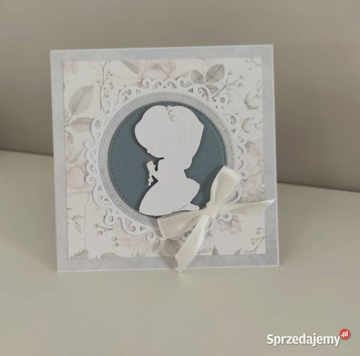 Kartka ręcznie robiona Komunia Święta handmade Rękodzieło