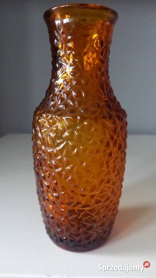 Wazon Prądniczanka lidowy grys prl vintage szkło Tychy