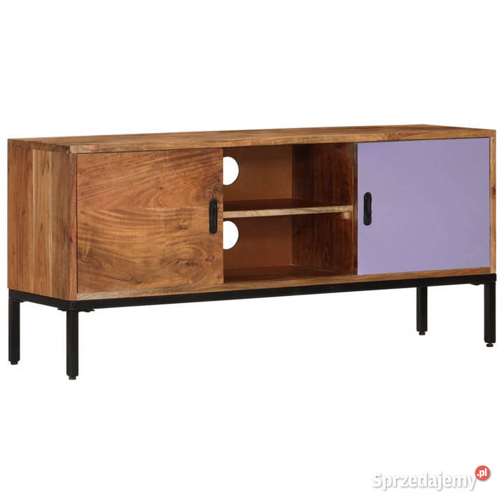 Szafka pod TV miodowy brąz i szary 110x30x50