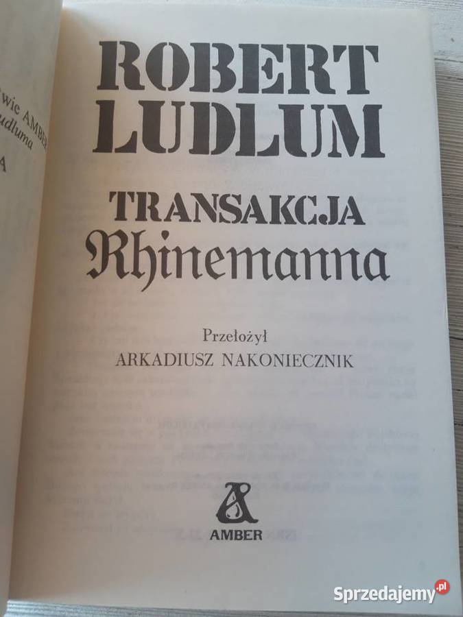 Robert Ludlum Transakcja Rhinemanna AMBER 1990
