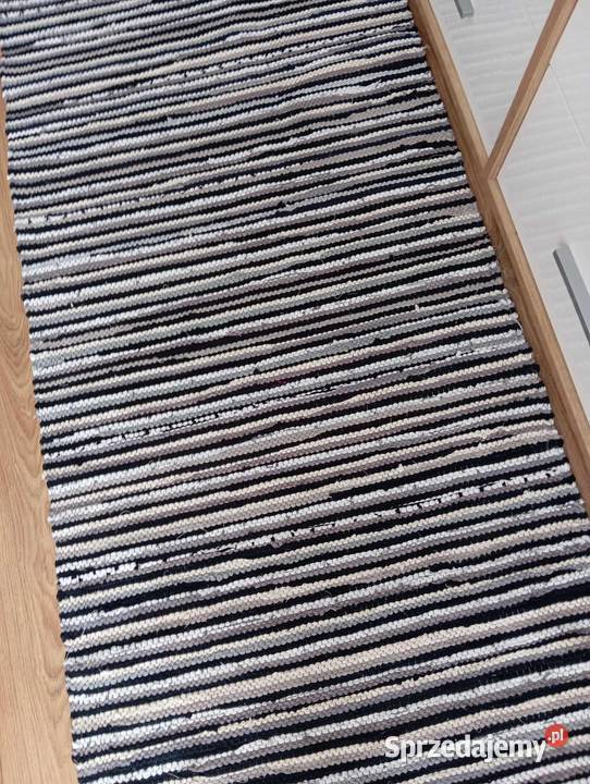 Nowy bawełniany chodnik szmaciak szary 230x73 0.73m