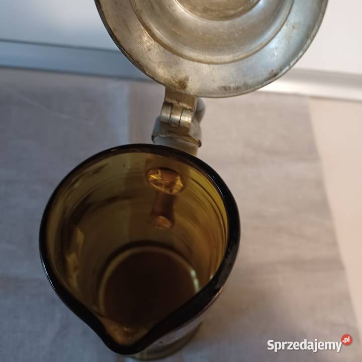 Secesyjny szklany dzban do wina z końca19 w Wrocław