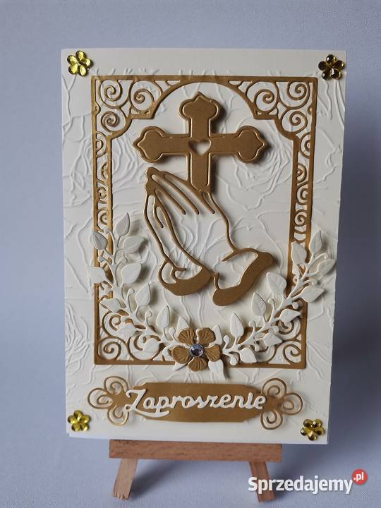 ZAPROSZENIA KOMUNIA UNIWERSALNE RĘCE Z KRZYŻEM wielkopolskie