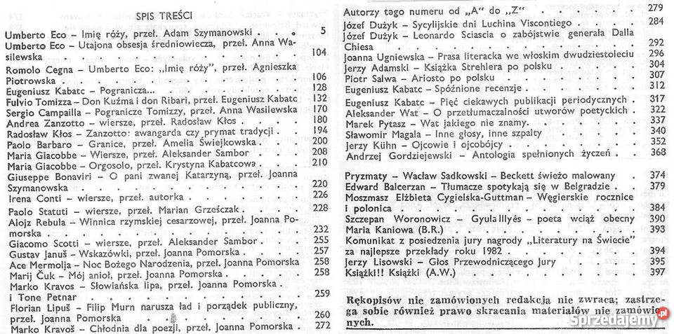LITERATURA NA ŚWIECIE 1983 7 144 mazowieckie Warszawa