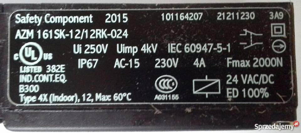 Wyłącznik bezpieczeństwa AZM 161SK1212RK024 Zabrze