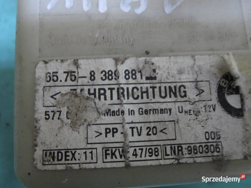 BMW Z3 19 B 99r moduł czujnik przechyłu 8389881