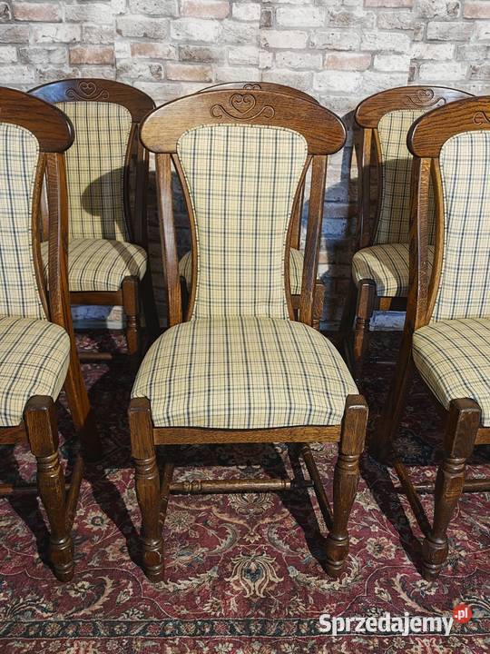 6 porządnych dębowych krzeseł Sandomierz