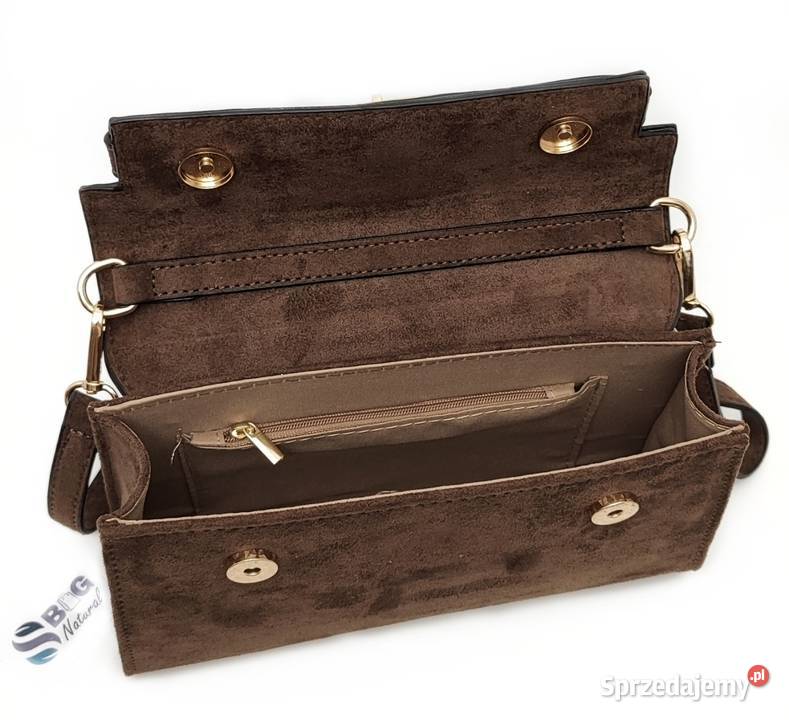 Torebka Kopertówka Listonoszka 2w1 Zamszowa Warszawa