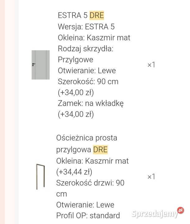 Drzwi DRE Estra 5 NOWE 90 lewe