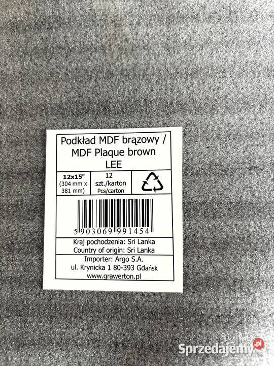 Podkłady Grawerton MDF LEE 12 x 15 Szczecin