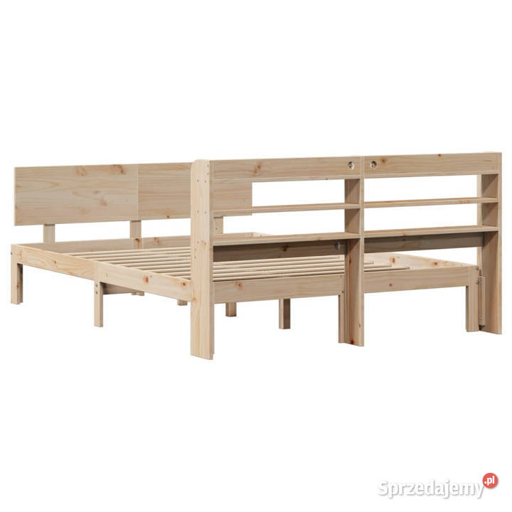 Rama łóżka z wezgłowiem lite drewno sosnowe 150cm Warszawa