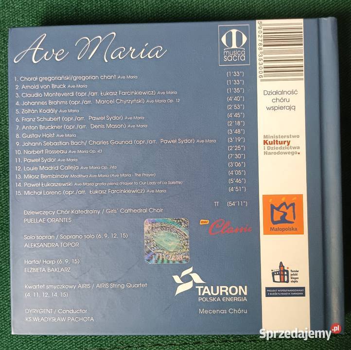 Ave Maria Puellae Orantes cd Dziewczęcy chór Zbylitowska Góra sprzedam