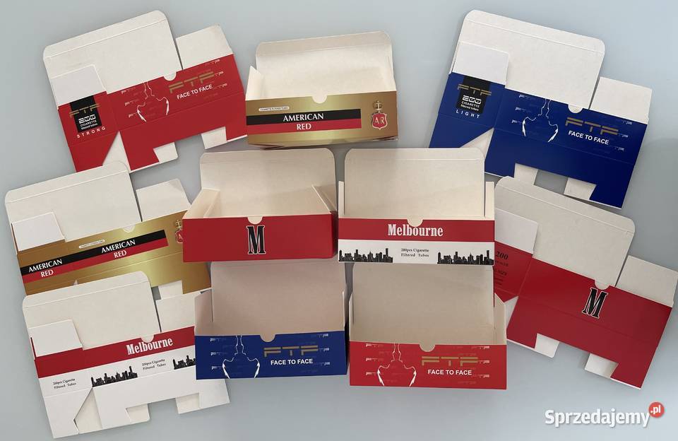 Opakowania paczki pudełka na gilzy papierosowe