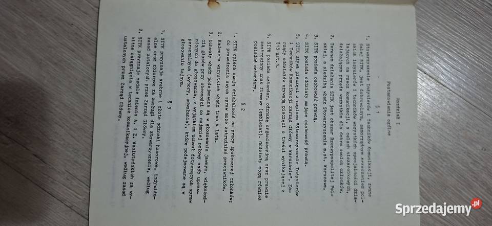 Statut SITK unikat PRL stan kolekcjonerski Łęczyca