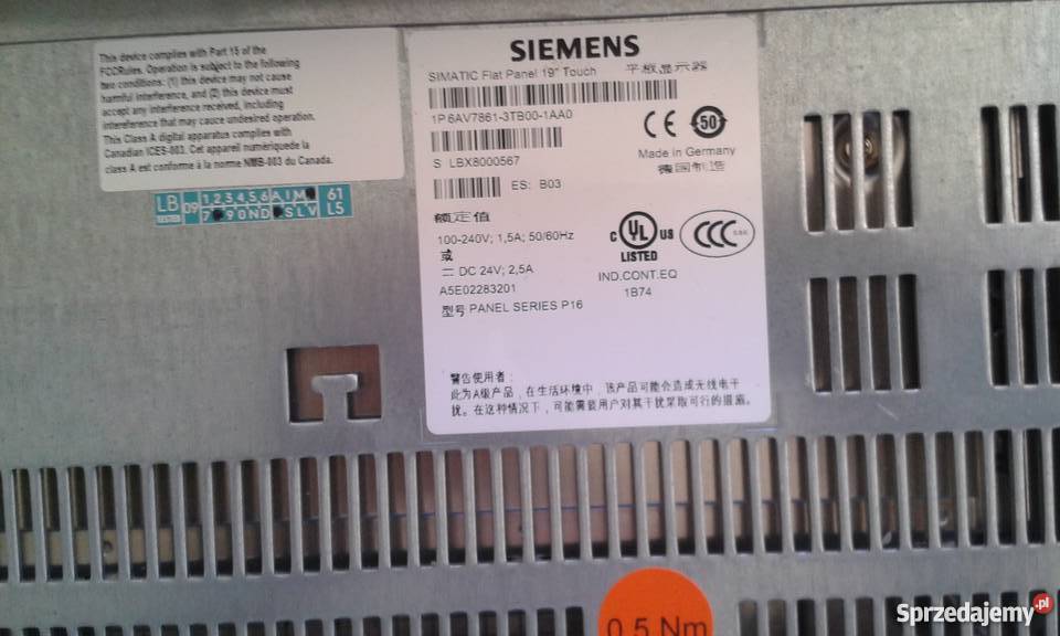 Siemens Simatic Flat Panel 19 Touch śląskie Skoczów