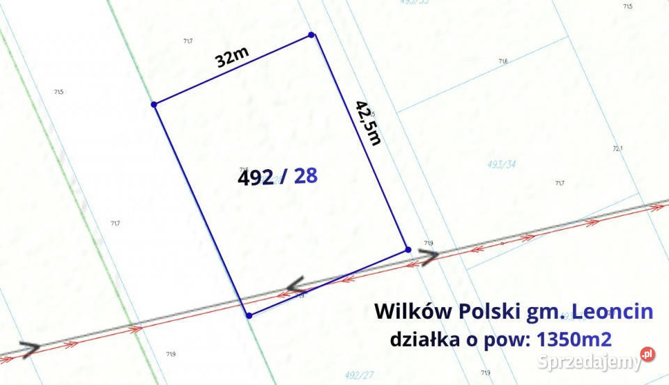 Działka budowlana 1350m2 Wilków Polski