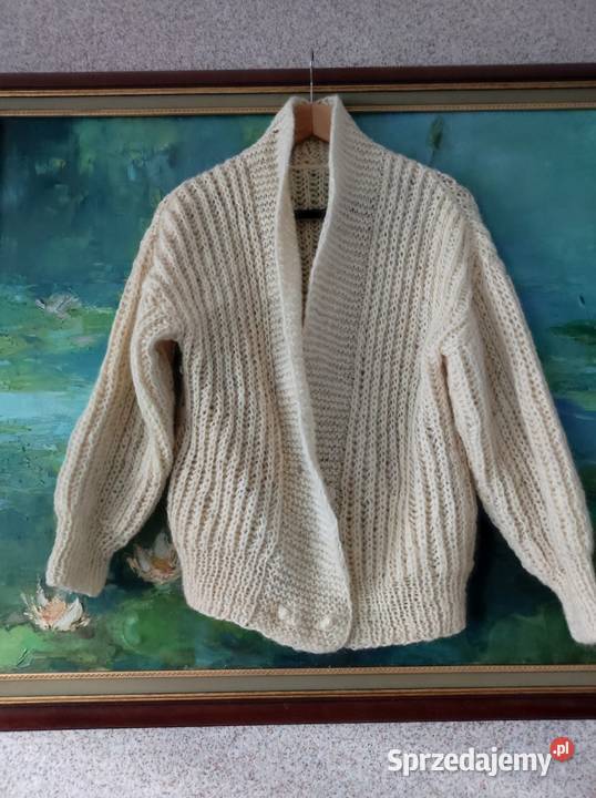 sweter kardigan wełniany oversize luźny szeroki Inny wzór Kielce sprzedam