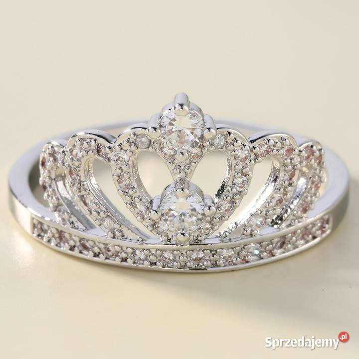 Nowy pierścionek korona tiara diaden srebrny Pierścionki Zegarki i Biżuteria Szczecin