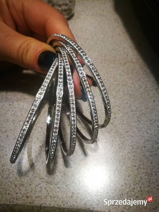 Bransoletka koło sztywna stal cyrkonie kryształy Warszawa