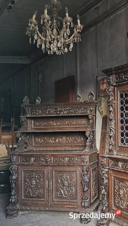 Pałacowy kredens pomocnik neorenesansowy XIXw Antyki, Sztuka, Kolekcje
