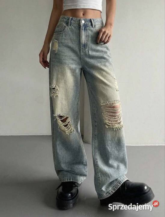 Spodnie sprany denim Spodnie Lipia Góra