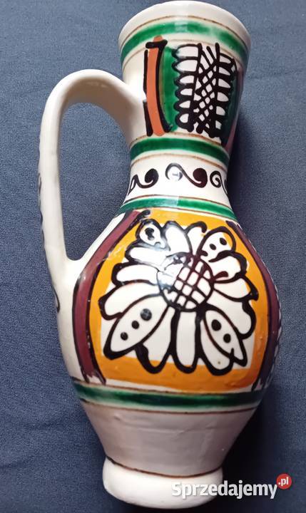 Ręcznie malowany dzbanek ceramika ludowa Korond Koźminek