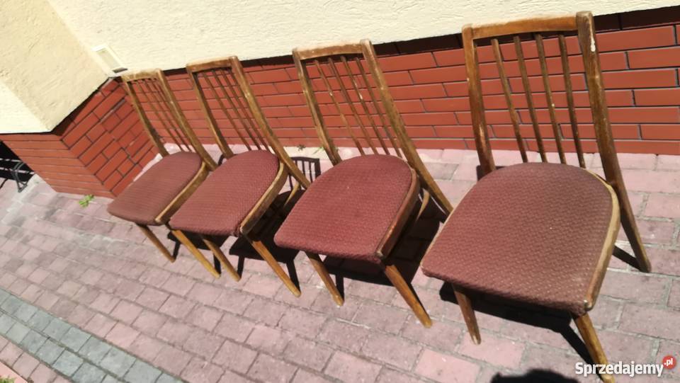 Krzesła stylowe drewniane art deco lata 3050 Sulbiny
