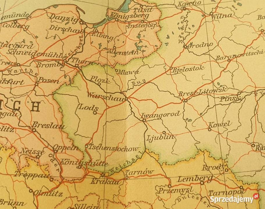 E DEBES NEUER HANDATLAS 1897r Warszawa