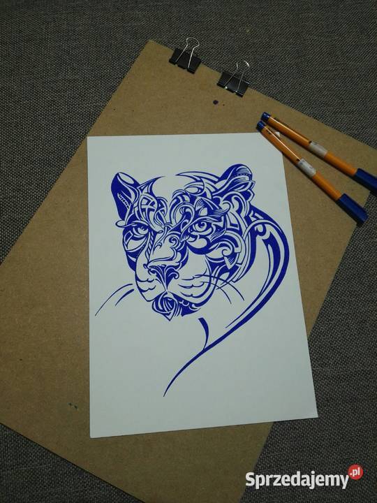 Rysunek pantera cienkopis A4 200gm2 mazowieckie