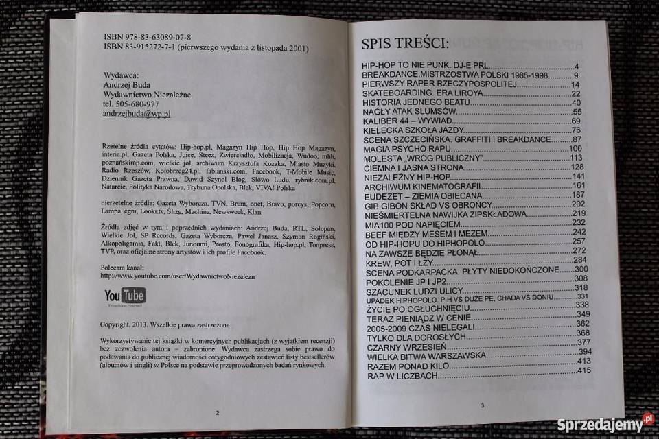 Historia kultury HIPHOP w Polsce 19972013 Rok wydania 2013 sprzedam