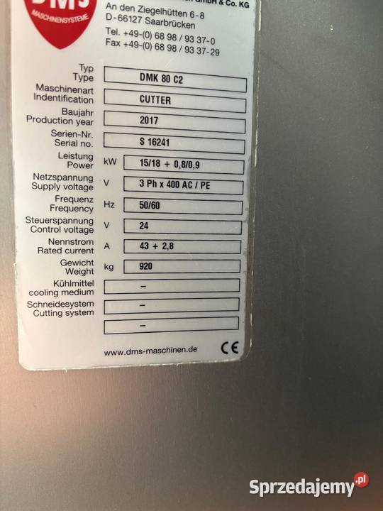 Kuter do mięsa DMS DMK80C2 łódzkie Wieluń