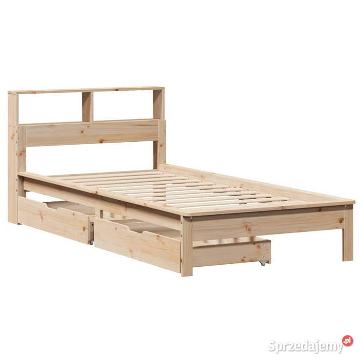 Łóżko z regałem bez materaca sosnowe 90x200