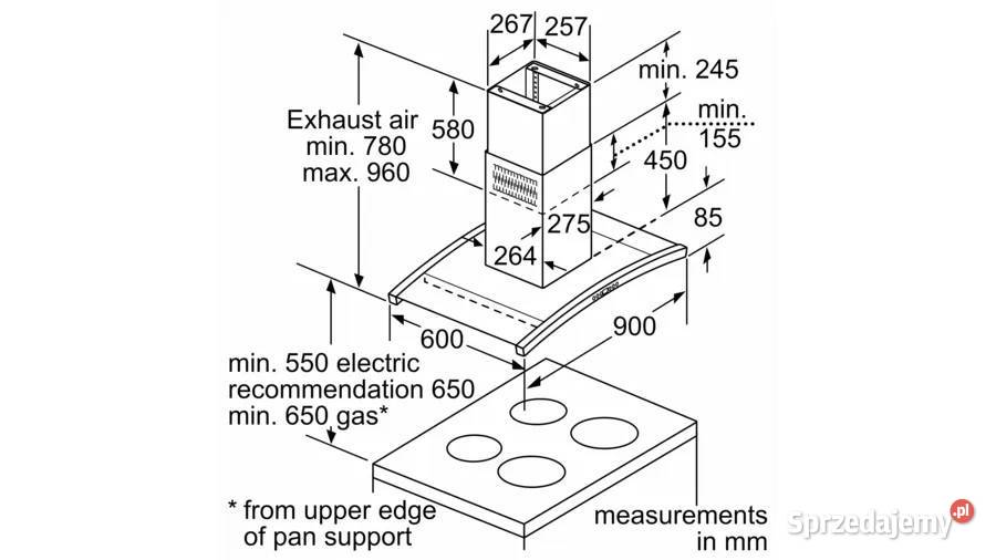 Neff Okap kuchenny wyspowy 90 przezroczyste dolnośląskie Legnica