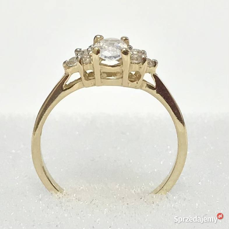 Złoty PIERŚCIONEK 585 14K KRÓLEWNY kamienie 11 Warszawa