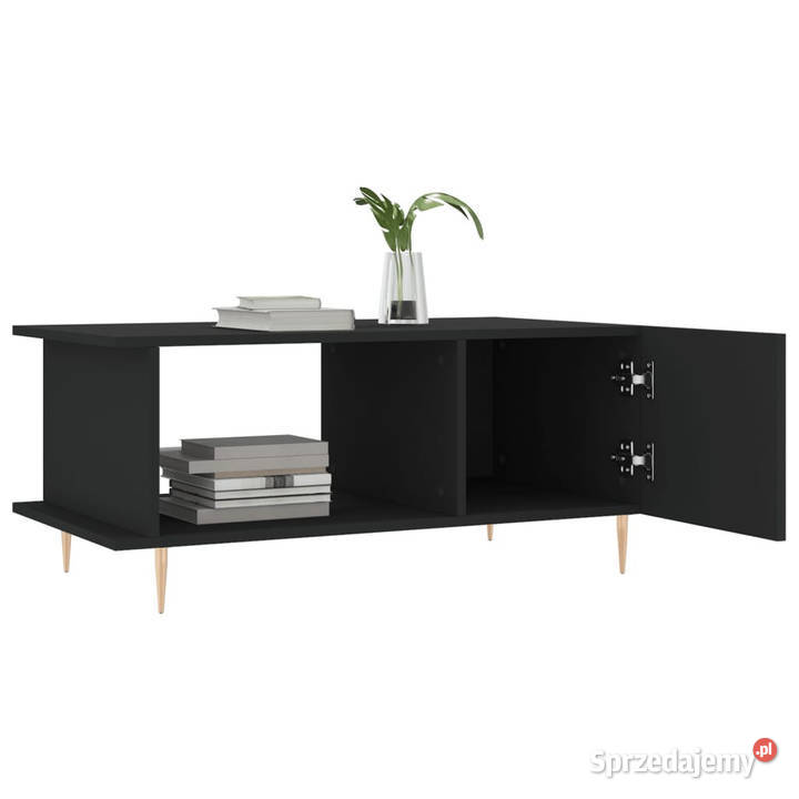 Stolik kawowy czarny 90x50x40 materiał Warszawa