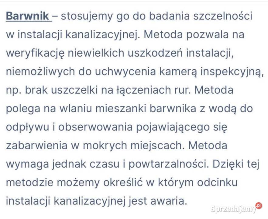 Wykrywanie wycieków wody w instalacjach Nidzica