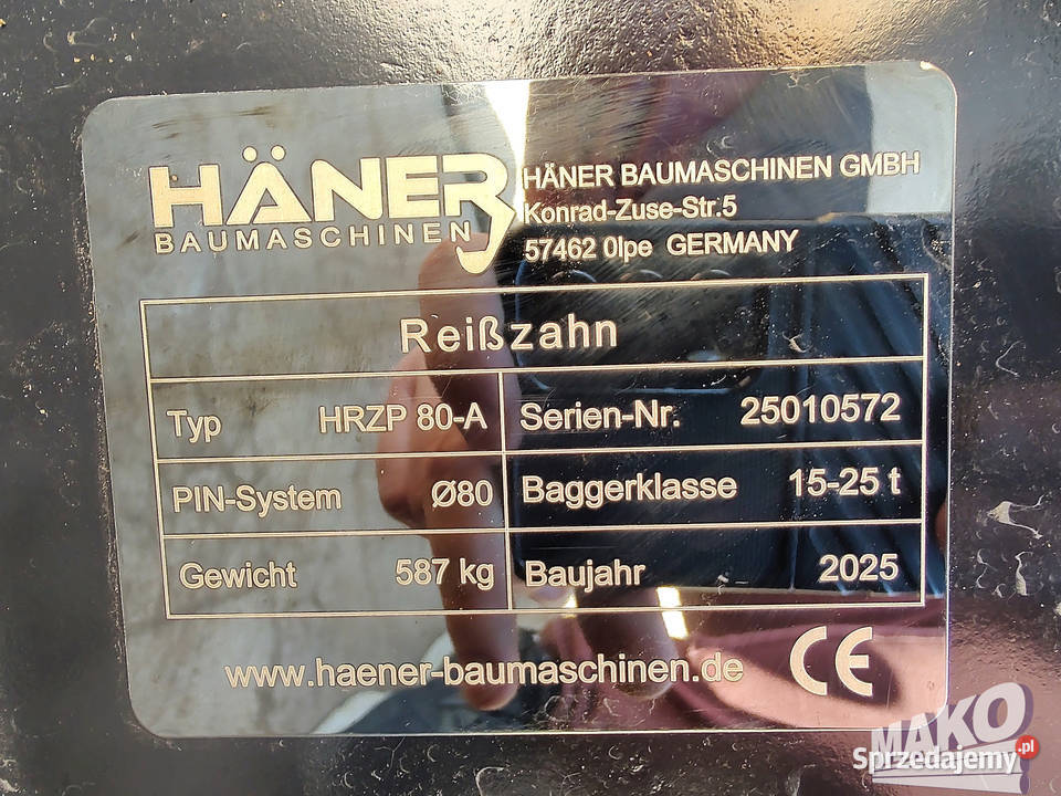 Zrywak Haner HRZP 80A 587 do koparki Miller fi Ostrowiec Świętokrzyski