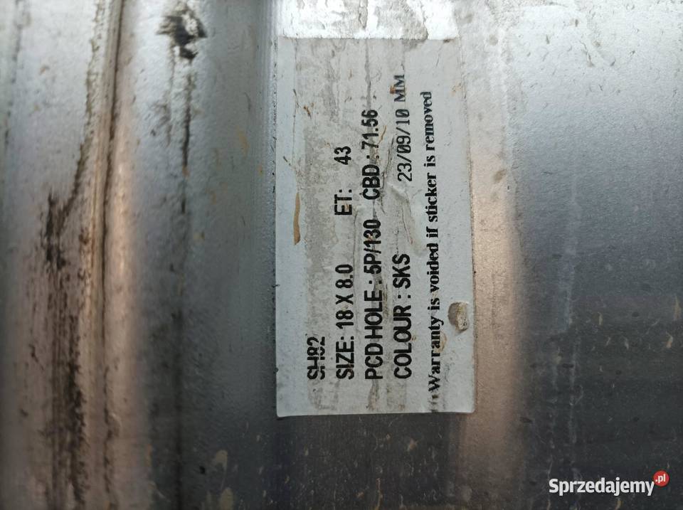 FELGA ALUMINIOWA R18 5X130 ET43 OC71 8JX18H2 MSW Samochodowe