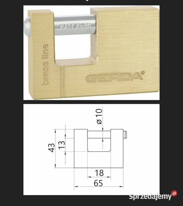 Kłódka mosiężna trzpieniowa GERDA BRASS LINE KMT Grupa sprzedam