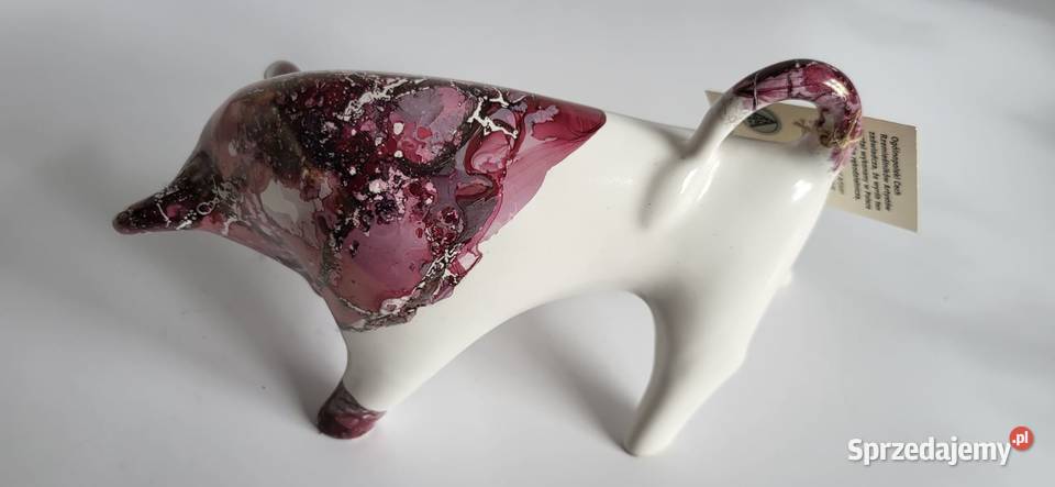 Figurka Byczek ceramiczny Znak zodiaku BYK Rękodzieło Sierakowice