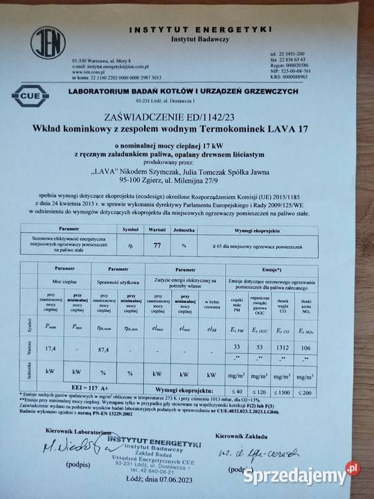 używany kominek z płaszczem wodnym Lava Base 17 lubelskie Szczebrzeszyn