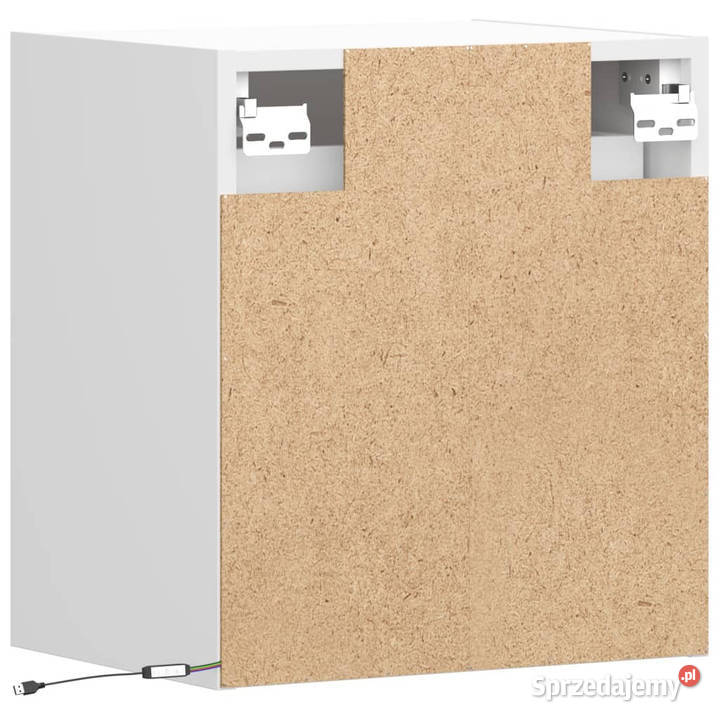 Ścienne szafki TV z LED 2 białe 41x31x45 mazowieckie
