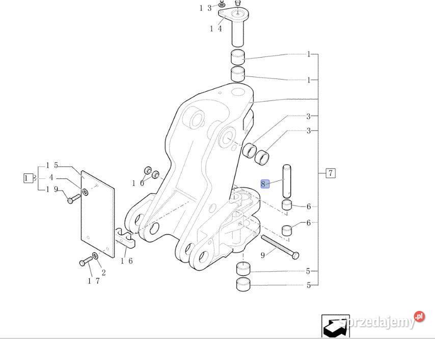 Sworzeń 85803192 kołyski Holland Case LB B115