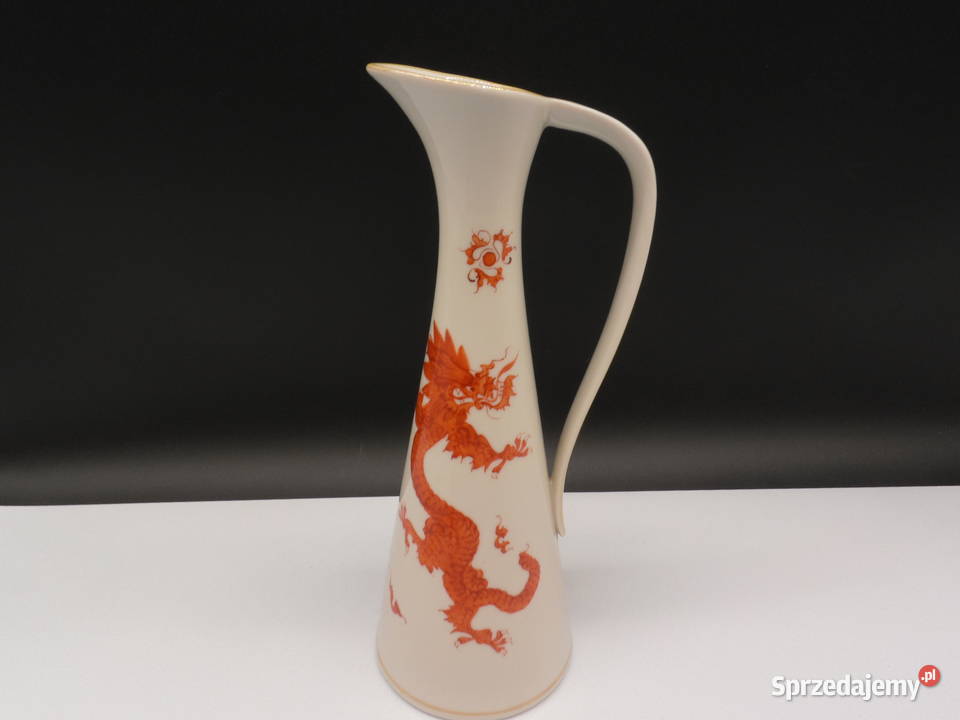 Porcelanowy Wazon Dzbanek CZERWONY SMOK Raszków