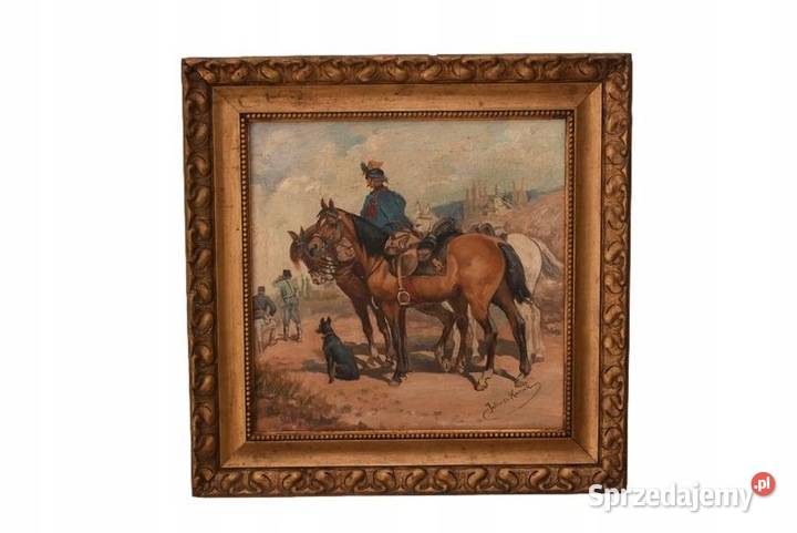 Juliusz Kossak Żołnierz Na Koniu Stary Obraz Kraków