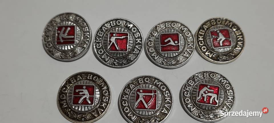 odznaki 7 Olimpiada Moskwa 1980 Rosja ZSRR 12 Warszawa sprzedam