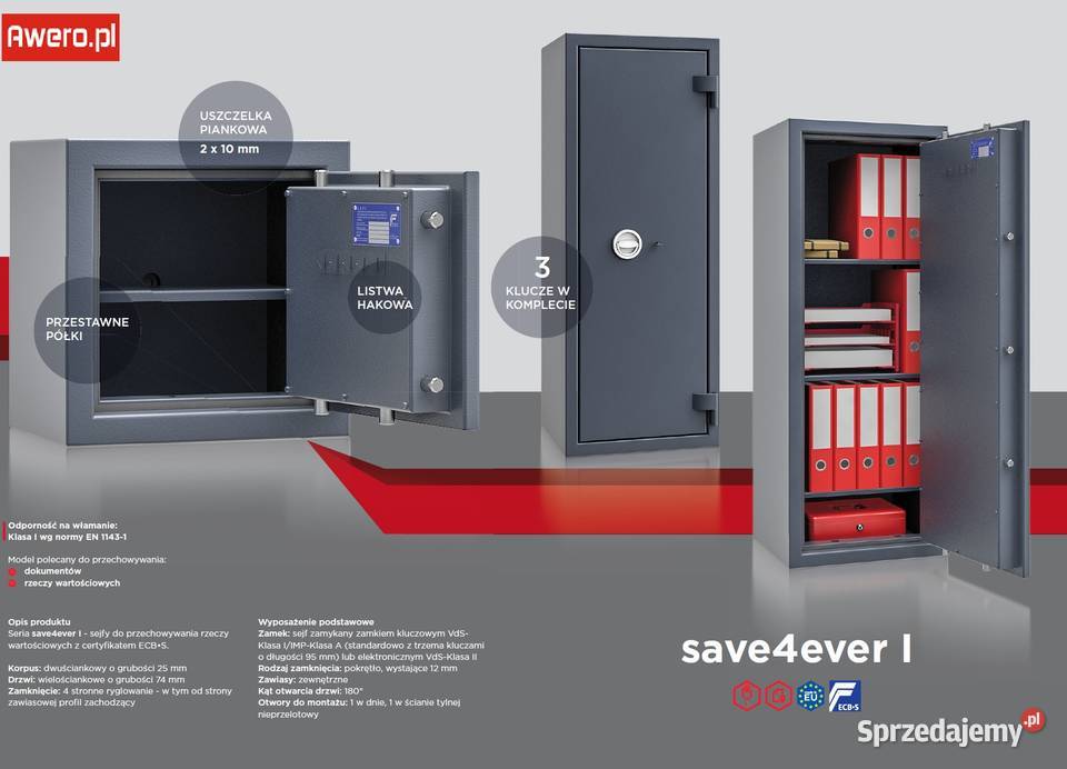 sejfy save4ever ISS 42000 klasa I na broń i Biznes i Przemysł Łódź